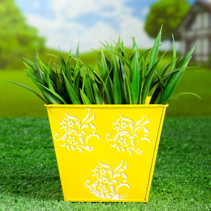 Кашпо оцинкованное "Вензеля" среднее, микс