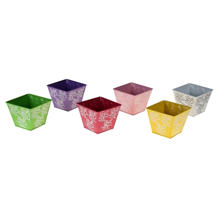 Кашпо оцинкованное "Вензеля" малое, микс