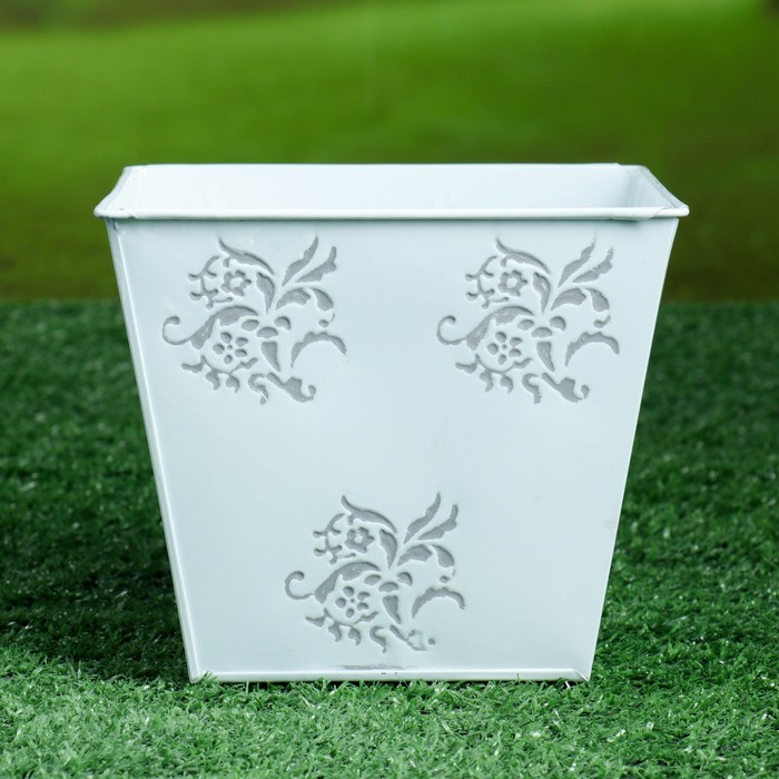 Кашпо оцинкованное "Вензеля" большое, микс