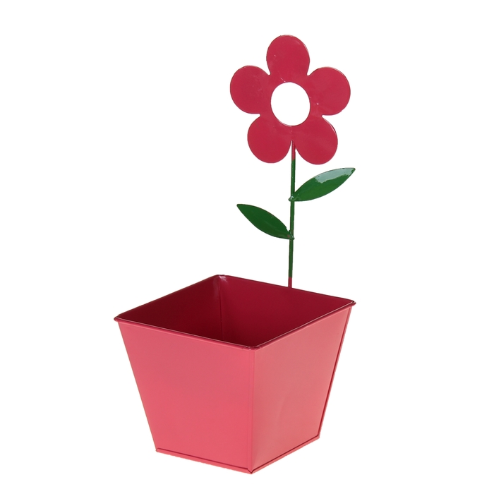 Кашпо оцинкованное настенное "Цветок" квадратное, микс