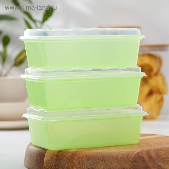 фото Набор контейнеров для заморозки 1 л zip, 3 шт, цвет зеленый berossi