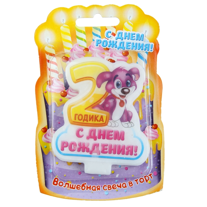 Свеча в торт "С днем рождения"