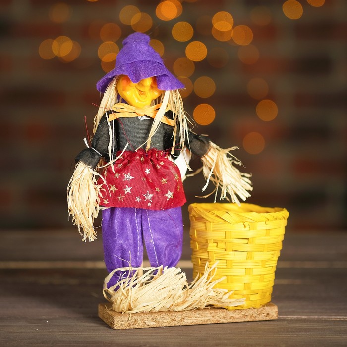 Баба яга на подставке с ведром, цвета МИКС
