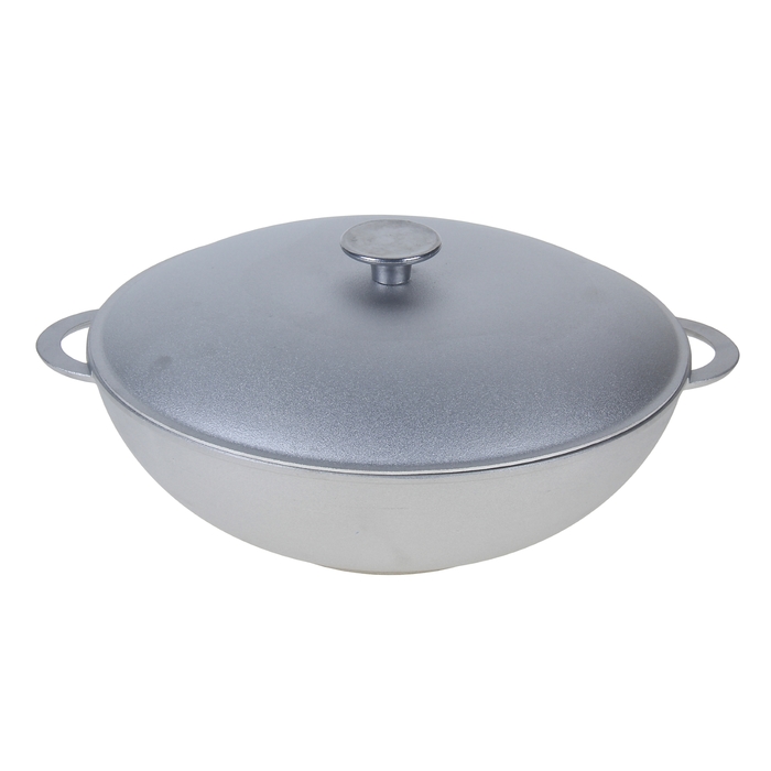 Сковорода "Вок" с алюминиевыми ручками и крышкой, d=30 см