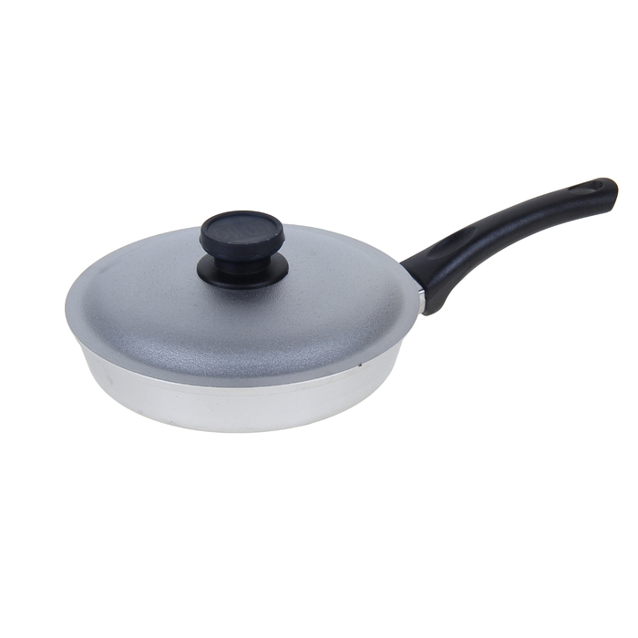 Сковорода 20 см, с крышкой и пластиковой ручкой