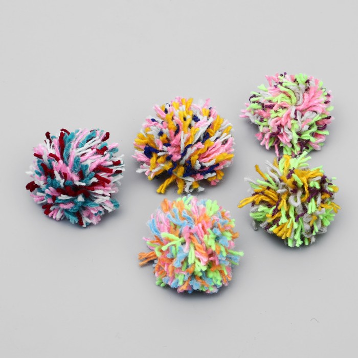 Игрушка для кошек "Радужный шар", 4 см микс цветов