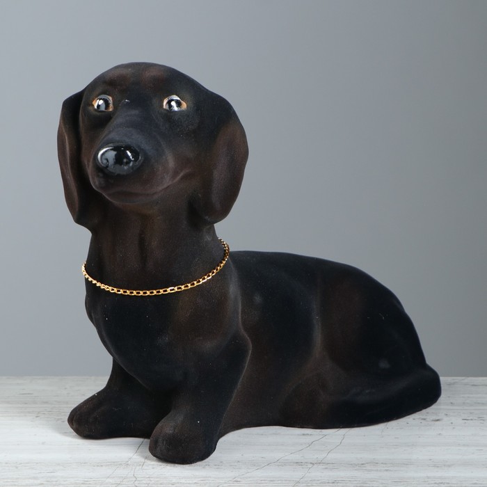 Копилка "Собака такса" чёрная