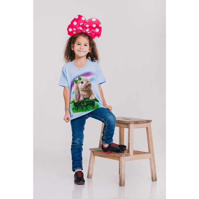 Футболка детская Collorista 3D Rabbit, возраст 4-6 лет, рост 110-122 см, цвет голубой