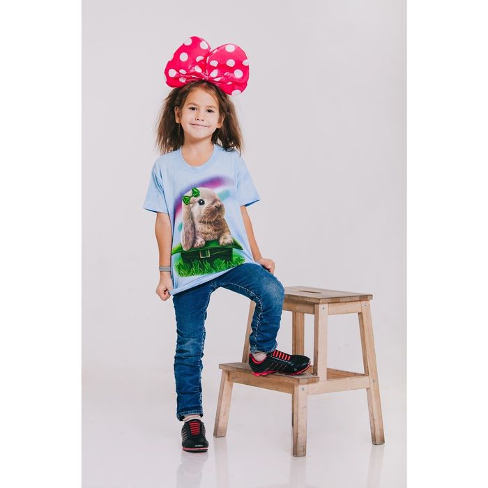 Футболка детская Collorista 3D Rabbit, возраст 10-12 лет, рост 146-152 см, цвет голубой