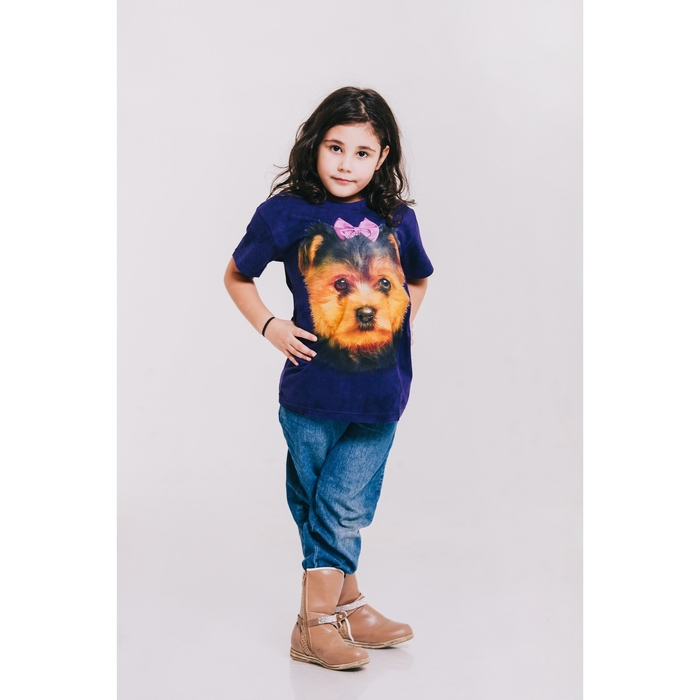 Футболка детская Collorista 3D Cute puppy, возраст 1-2 года, рост 86-92 см, цвет синий