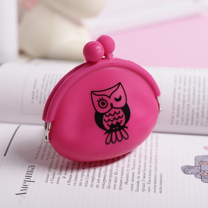 Кошелек женский "Совушка", 1 отдел, на рамке, цвета МИКС