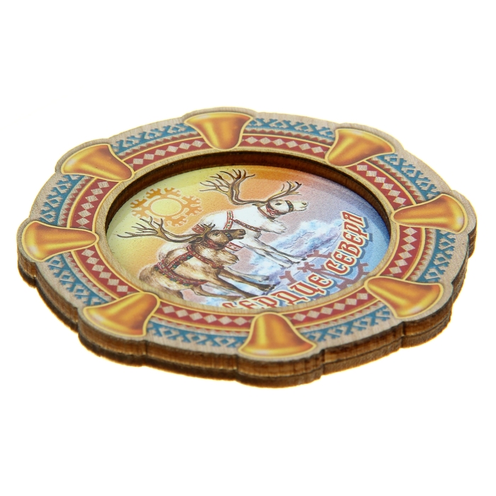 Магнит в форме бубна «Сердце севера»