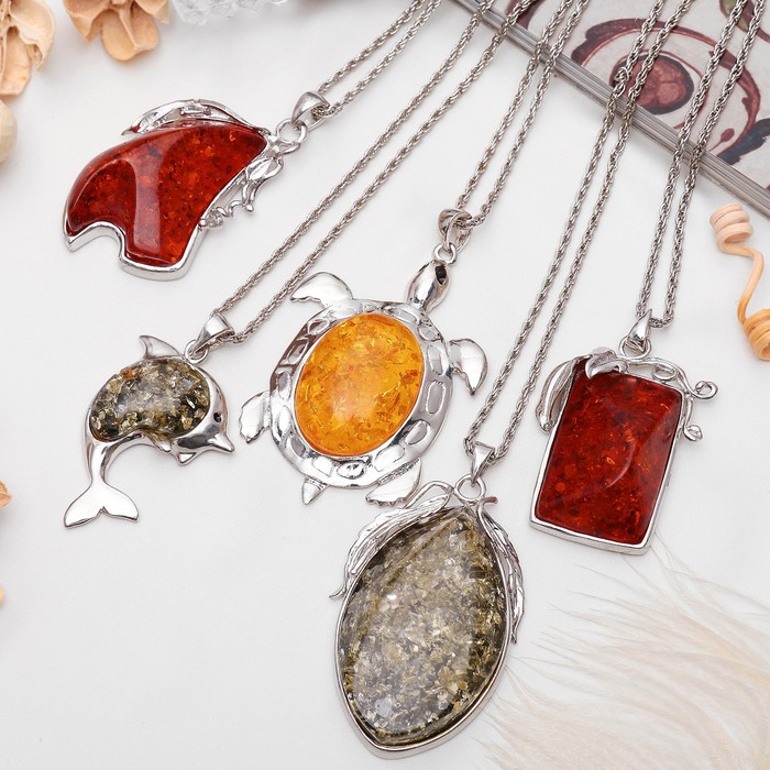 Кулон "Янтарь" форма МИКС, цвет МИКС