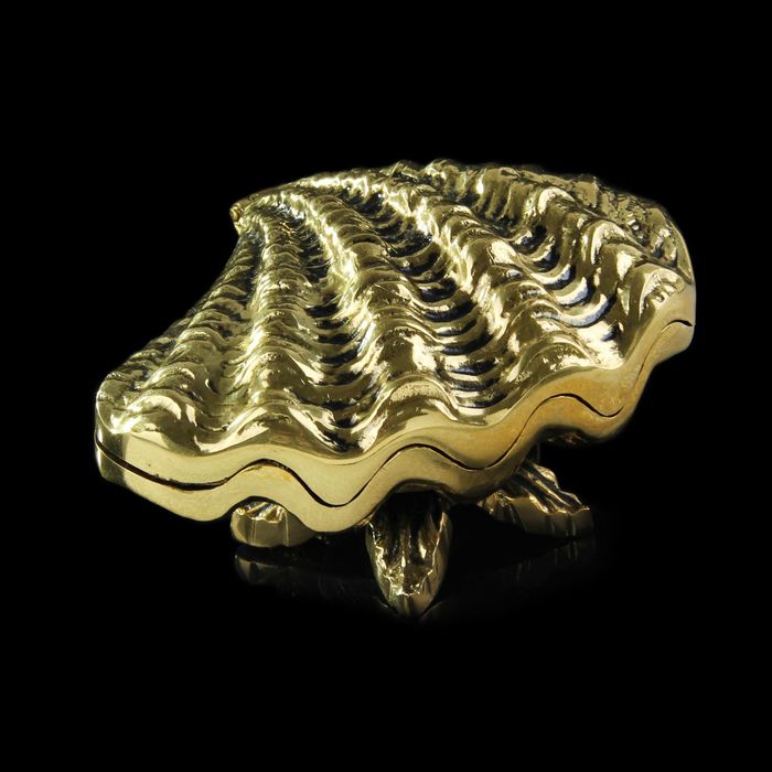 шкатулка серия "Ракушка", бронза, 6х12 см