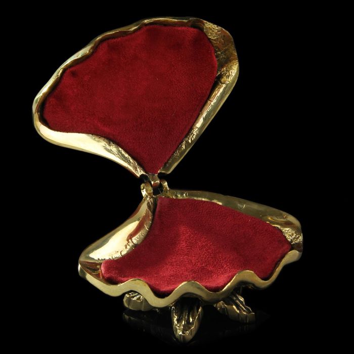 шкатулка серия "Ракушка", бронза, 6х12 см