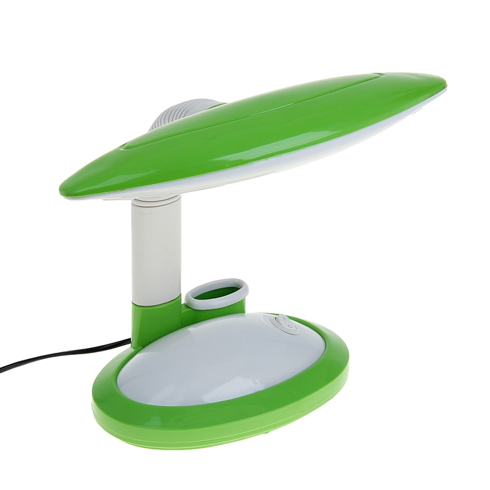 Лампа настольная с подставкой для канцтоваров зелёная