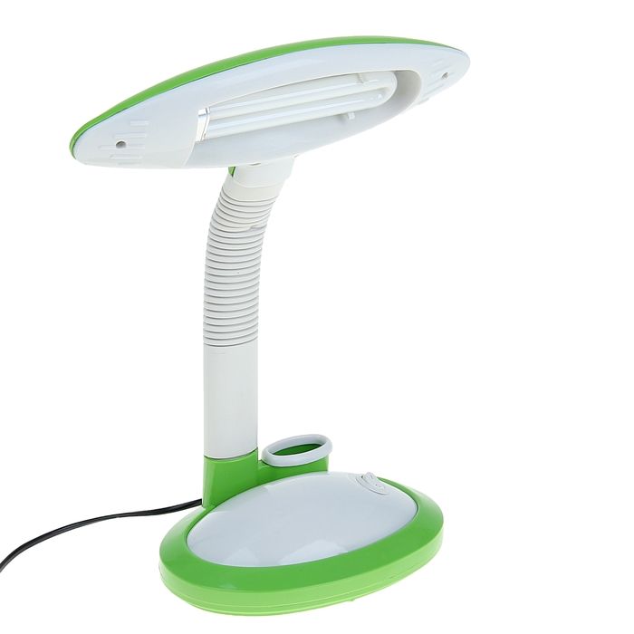 Лампа настольная с подставкой для канцтоваров зелёная