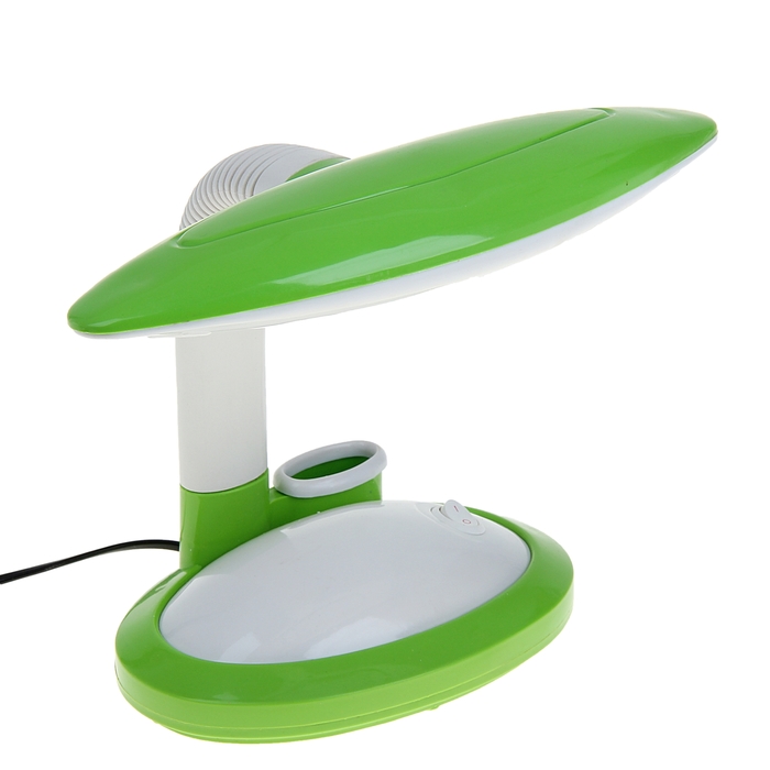 Лампа настольная LED с подставкой для канцтоваров с выкл. зелёная