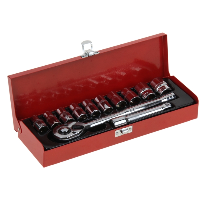 Набор торцевых головок TUNDRA premium, универсальный, металлический кейс, 12 пр.