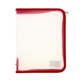 Папка пластиковая А5, молния вокруг, прозрачная, «Офис», ПМ-А5-01, красная Ош