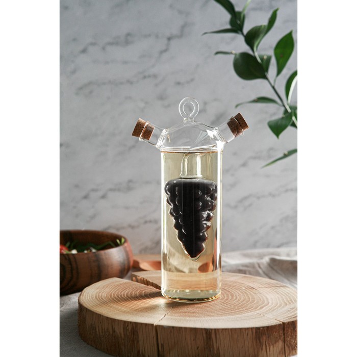фото Бутыль стеклянная для соусов и масла 2 в 1 «фьюжн. виноград», 300/50 мл, 11×6,5×23 см