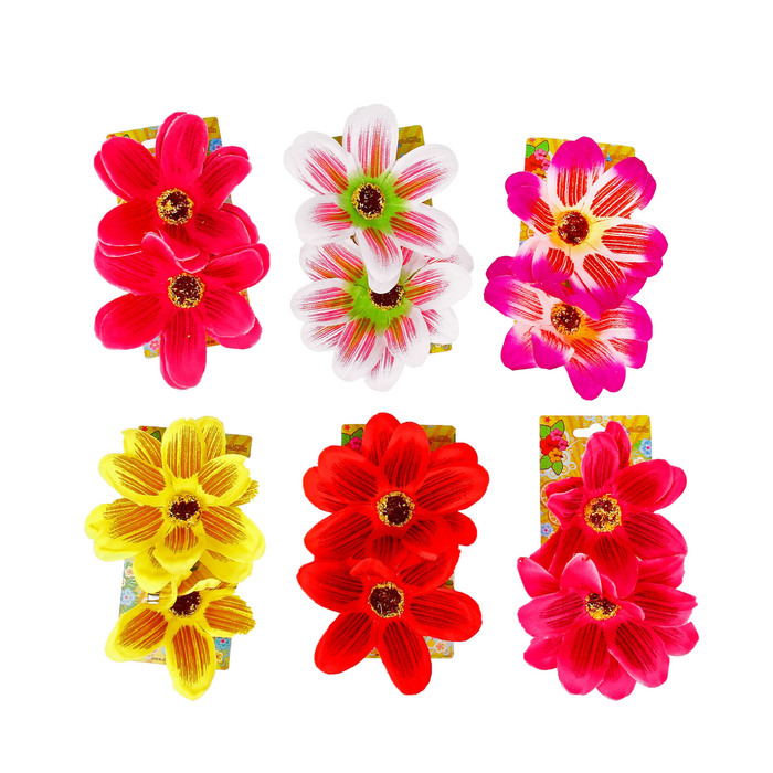 Зажим "Анютины глазки",(набор 2 шт) цвета МИКС