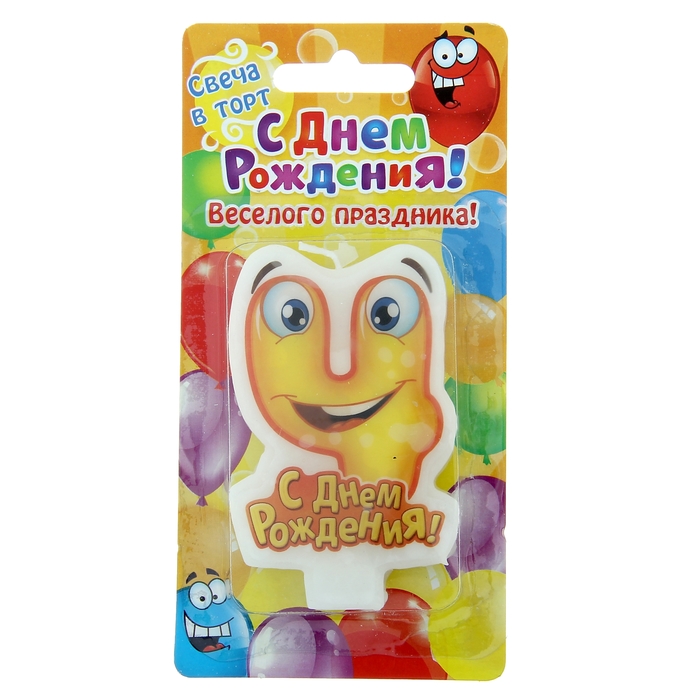 Свеча в торт С Днем Рождения "4"