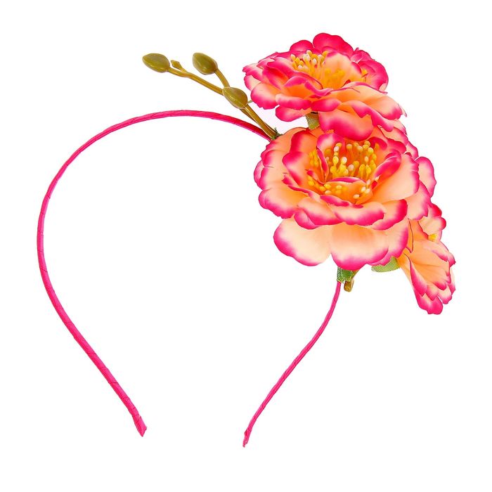 Гавайский ободок "Пионы"