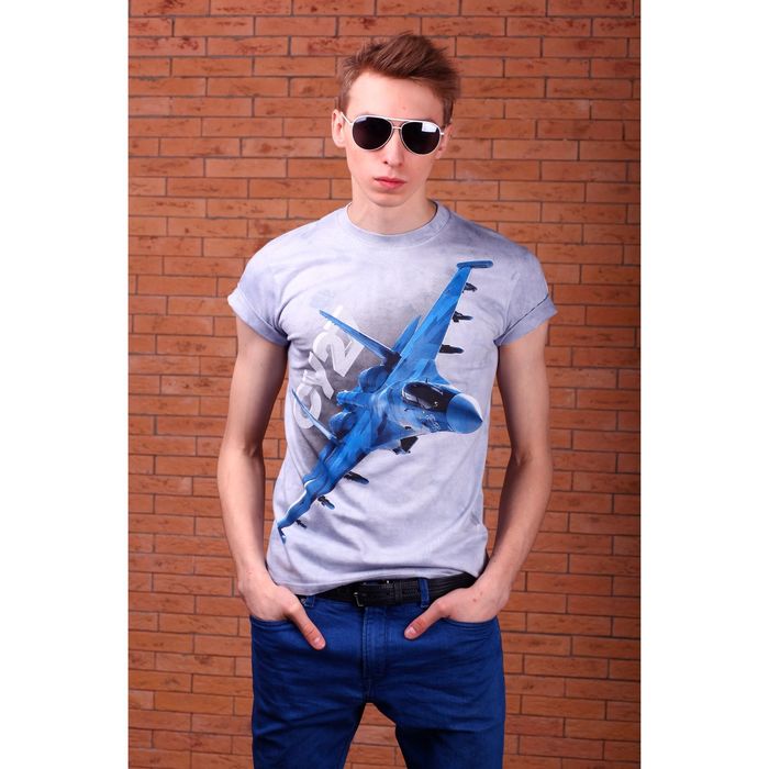 Футболка мужская Collorista 3D "СУ-27", размер M (46), 100% хлопок, трикотаж