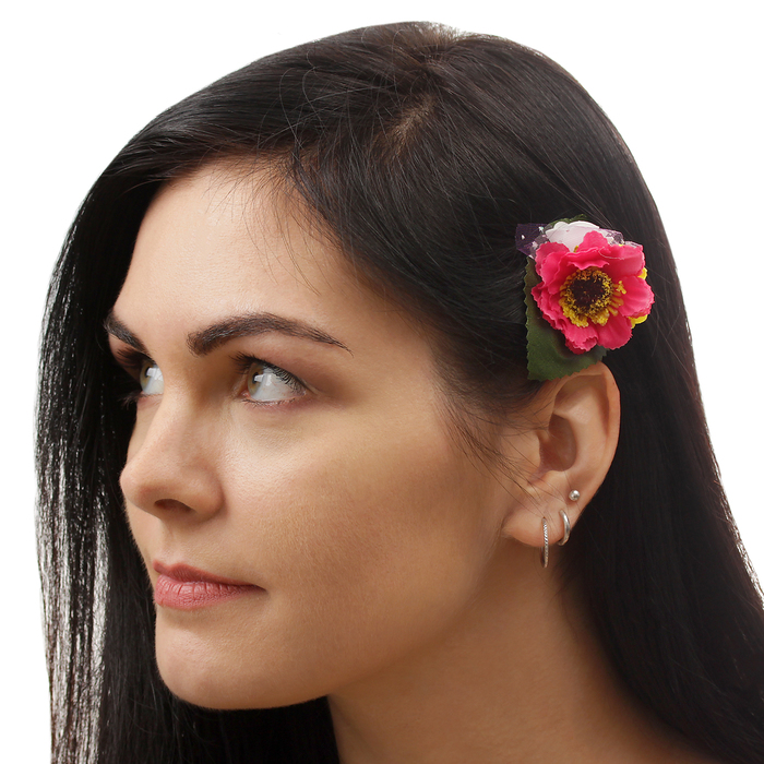 Зажим "Маки",(набор 2 шт0 цвета МИКС