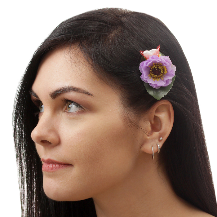 Зажим "Маки",(набор 2 шт0 цвета МИКС