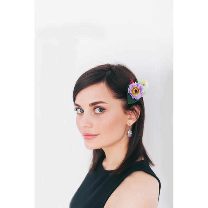 Зажим "Маки",(набор 2 шт0 цвета МИКС