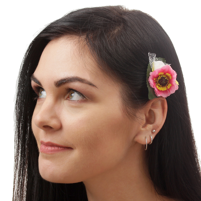 Зажим "Маки",(набор 2 шт0 цвета МИКС