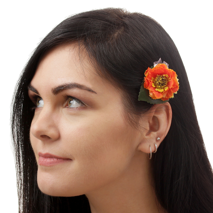 Зажим "Маки",(набор 2 шт0 цвета МИКС