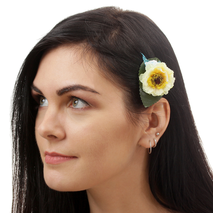 Зажим "Маки",(набор 2 шт0 цвета МИКС