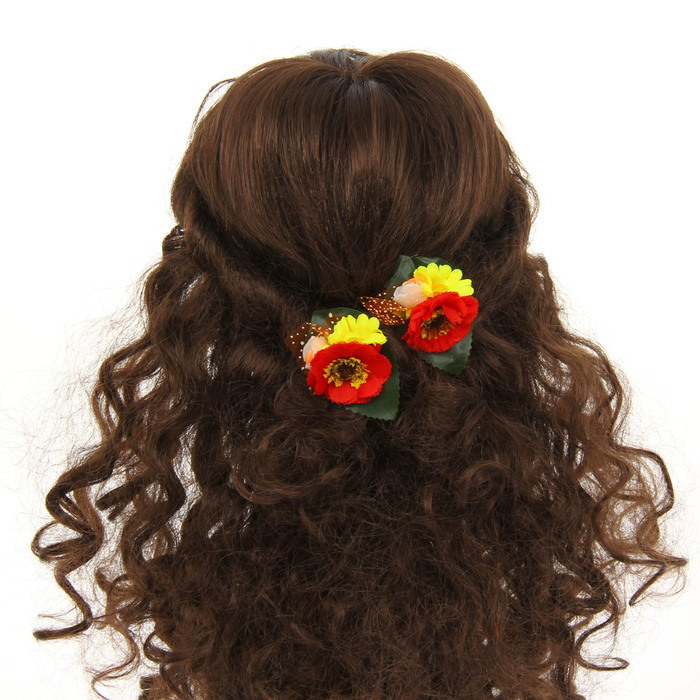 Зажим "Маки",(набор 2 шт0 цвета МИКС