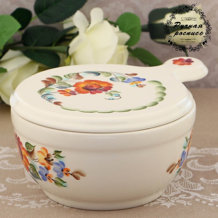 Салатник с доской "Цветы лета" 1 сорт