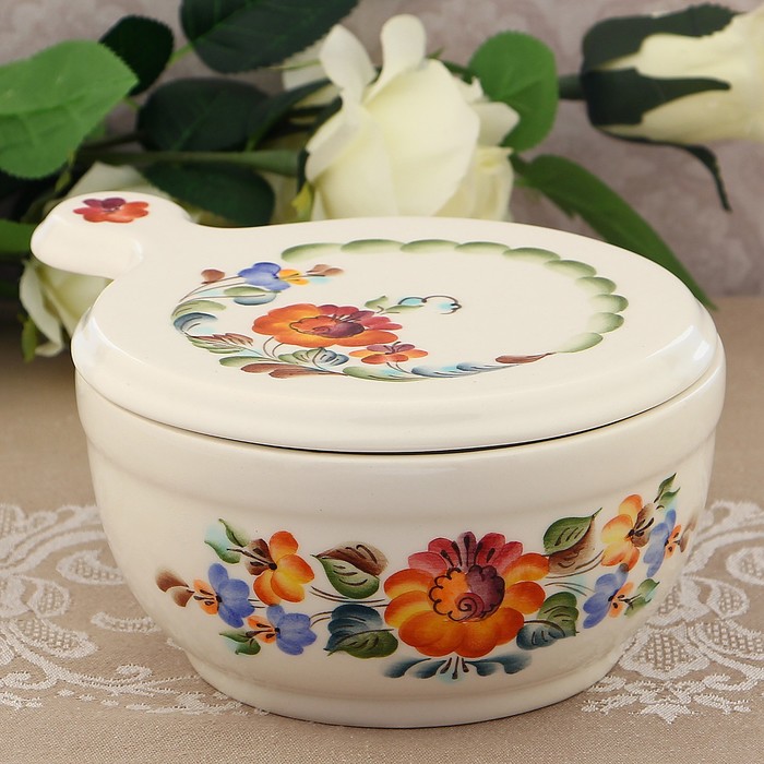 Салатник с доской "Цветы лета" 1 сорт