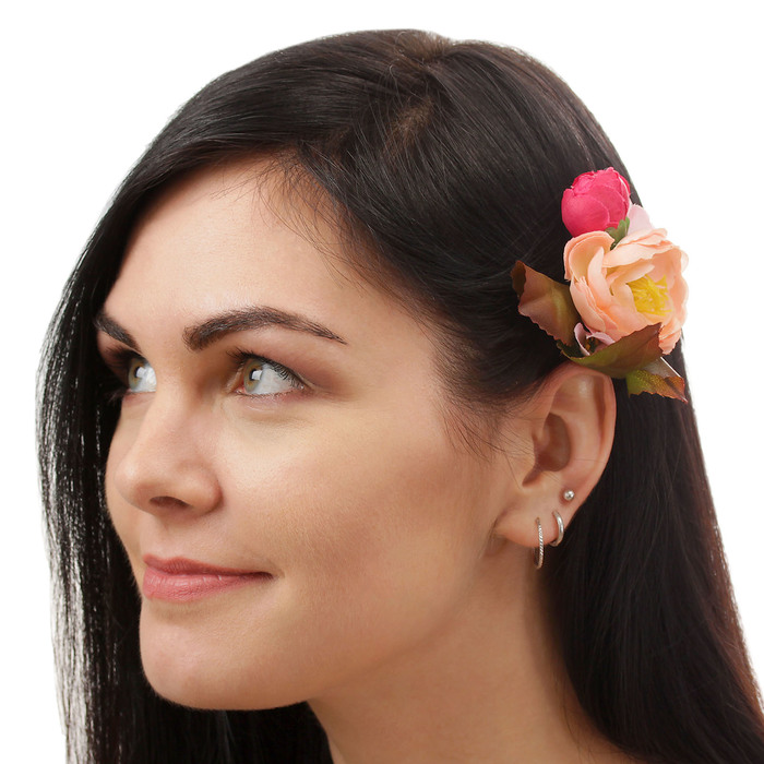 Зажим "Роза",(набор 2 шт) цвета МИКС