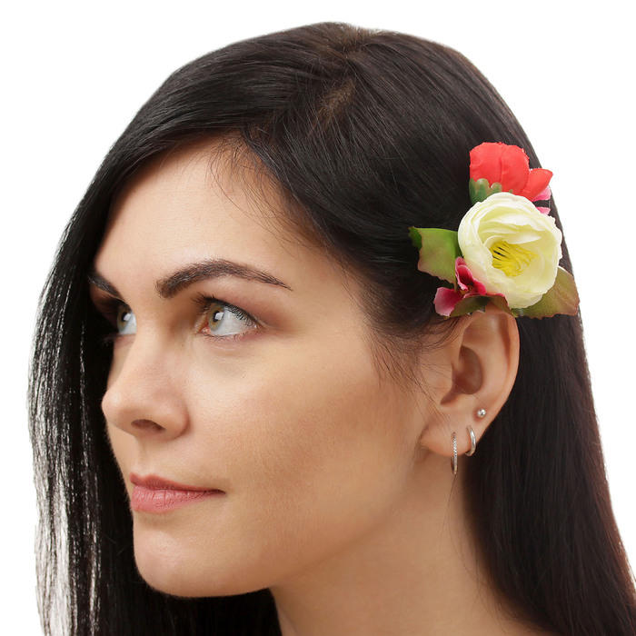 Зажим "Роза",(набор 2 шт) цвета МИКС