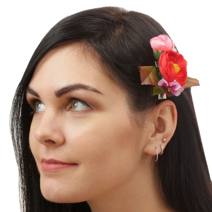 Зажим "Роза",(набор 2 шт) цвета МИКС