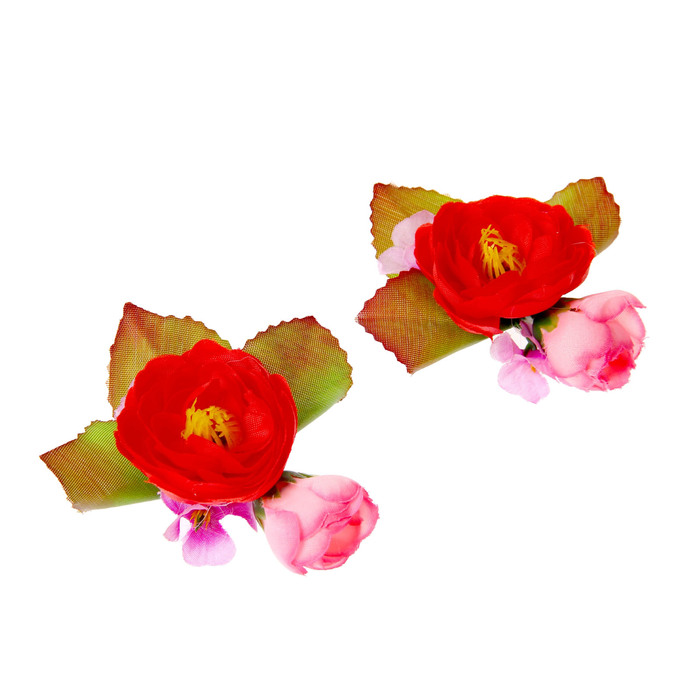 Зажим "Роза",(набор 2 шт) цвета МИКС