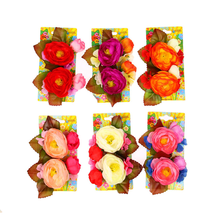 Зажим "Роза",(набор 2 шт) цвета МИКС