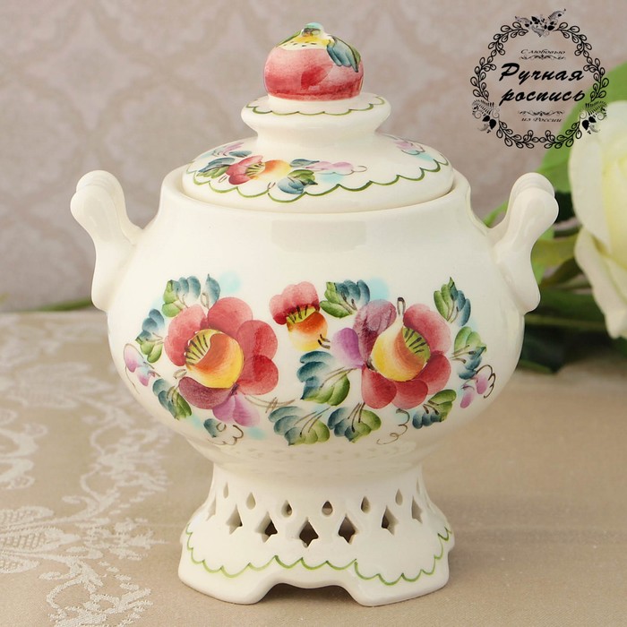 Сахарница «Яблочный спас» с крышкой