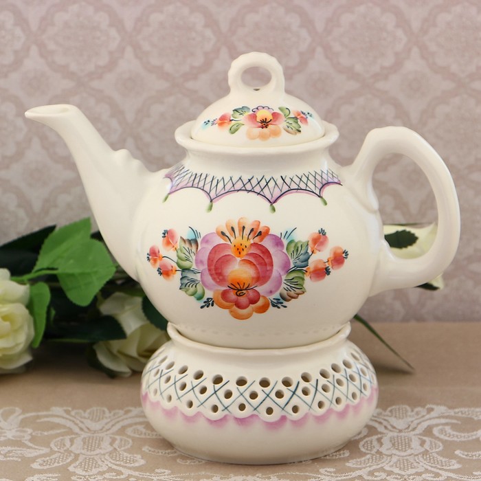 Чайник большой с подставкой "Чайная церемония" 1 сорт, 1200 мл