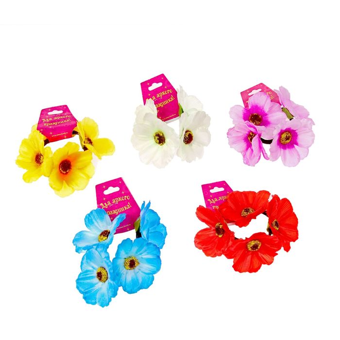 Браслет "Гербера", цвета МИКС