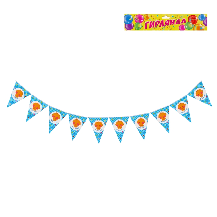 Растяжка "Малыш мальчик" на 10 флажков