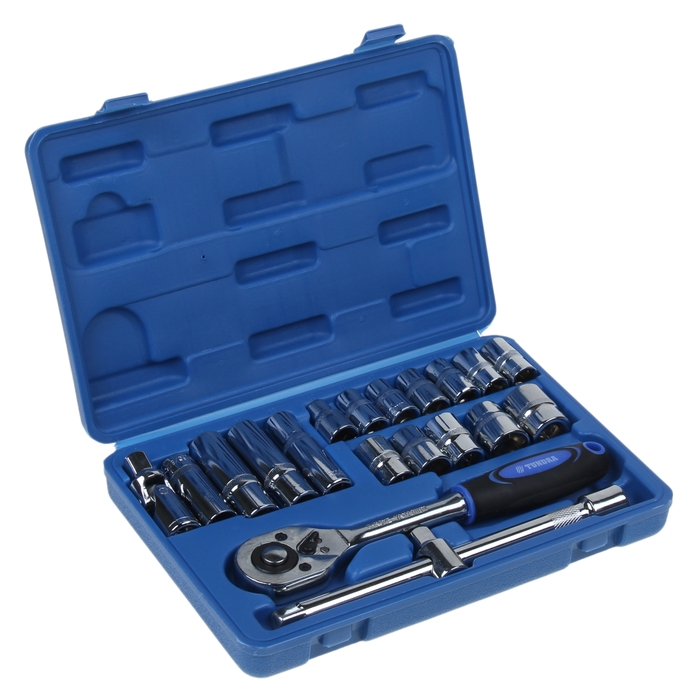 Набор торцевых головок TUNDRA comfort, универсальный в кейсе 20 предметов