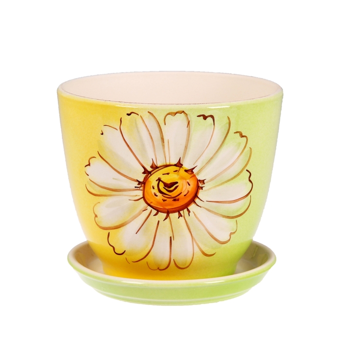 Кашпо "Кедр" ромашка, 2,2 л