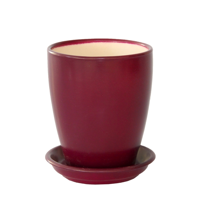 Кашпо "Мари" орхидейница, малиновый, матовое, 1,3 л